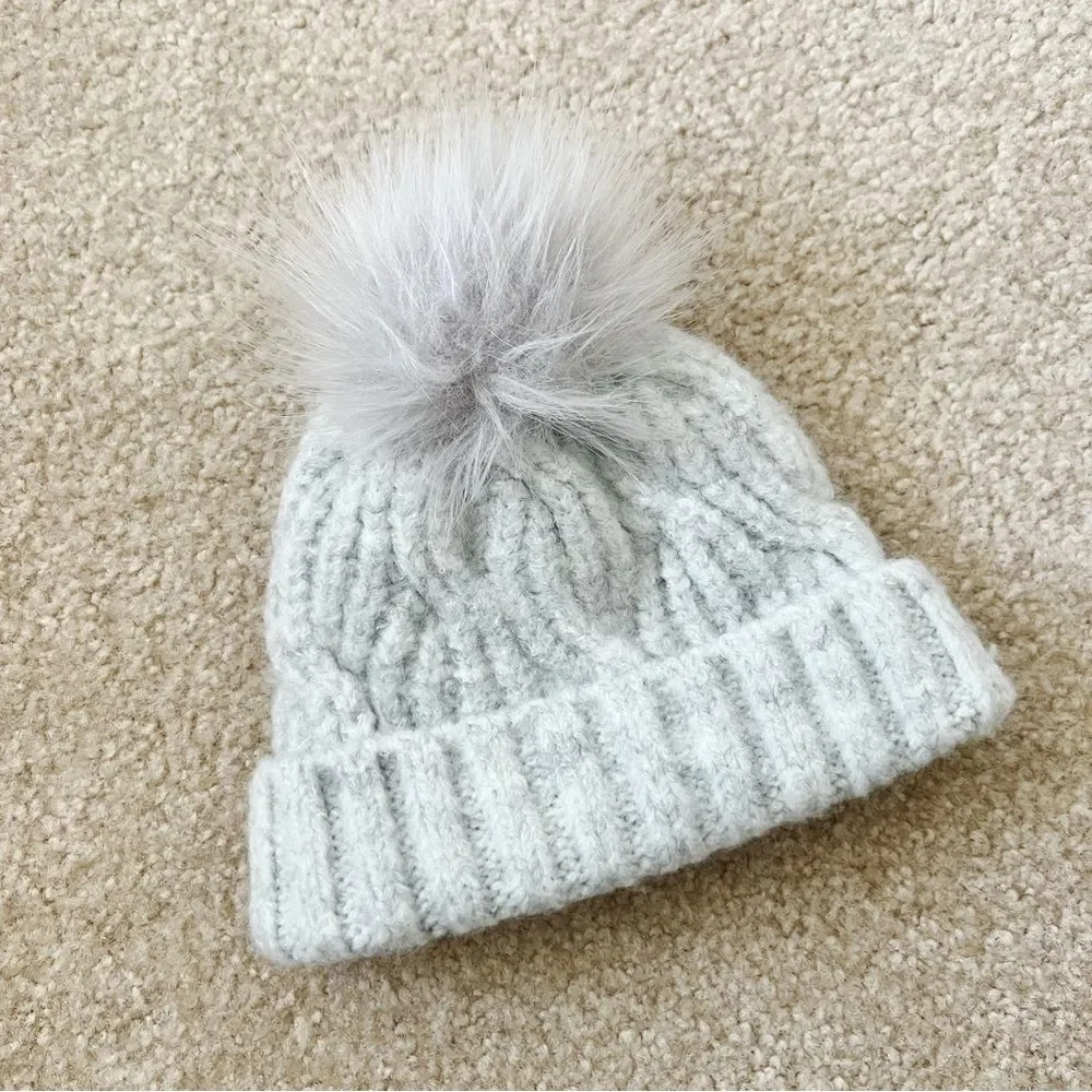 NWOT Tucker + Tate Gray Baby Winter Puff Hat